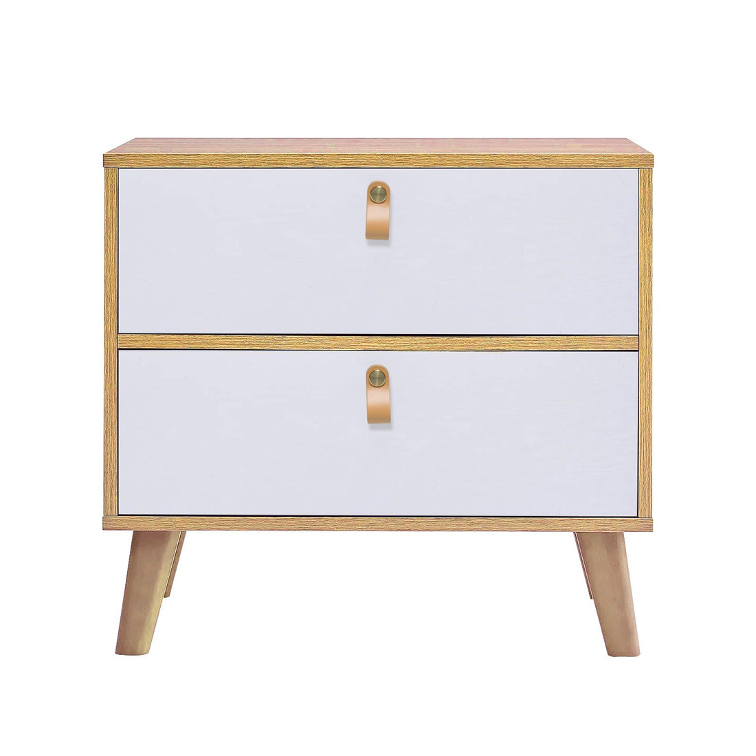 Sylvia Bedside Table with Drawers - White