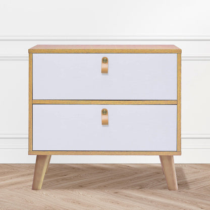 Sylvia Bedside Table with Drawers - White