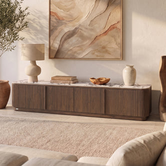 Viola 200cm Sintered Stone TV Entertainment Unit in Walnut
