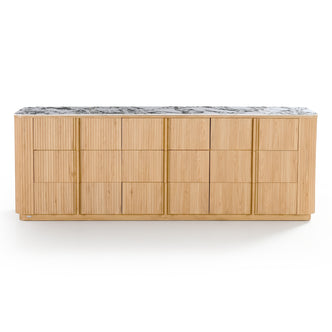 Viola 227cm Sintered Stone Storage Buffet in Natural