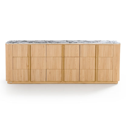 Viola 227cm Sintered Stone Storage Buffet in Natural