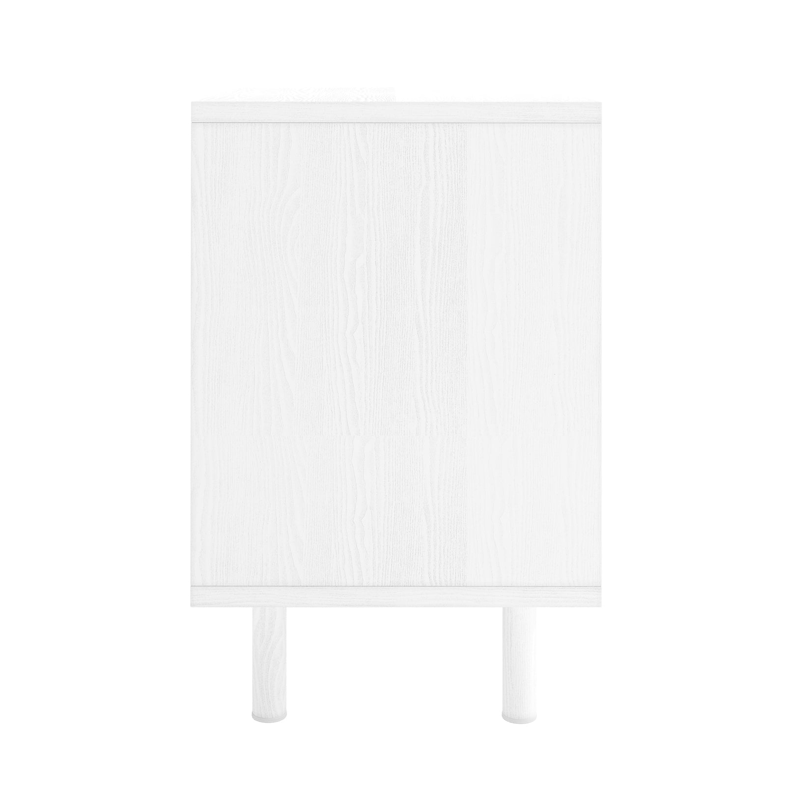 Zuriel 45cm Bedside Table with Drawers in White, featuring a sleek design with two drawers on sturdy steel legs, providing ample and stylish storage for your bedside essentials.
