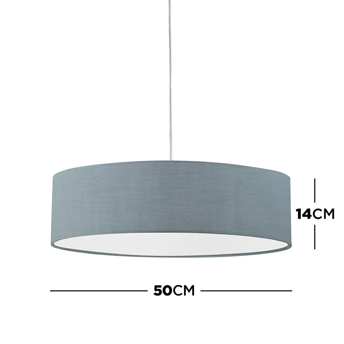 Akiko 3-Light Metal Pendant Light Grey features a large, cylindrical drum-shaped shade with a sleek, minimalist design, ideal for modern living or dining spaces.