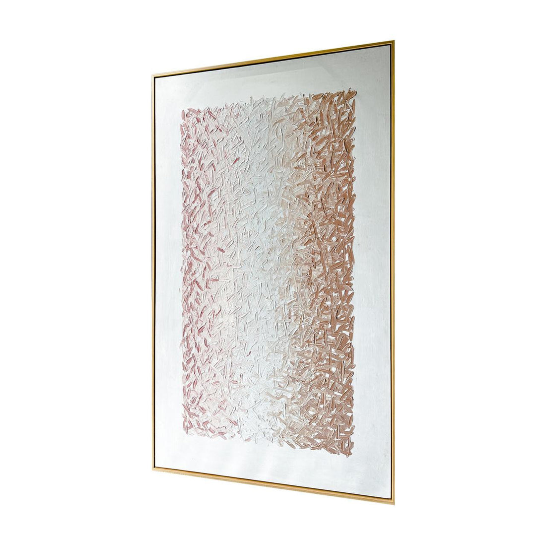 Left angle side view of Amelia Textured Canvas Hanging Wall Art Frame - 100x150cm