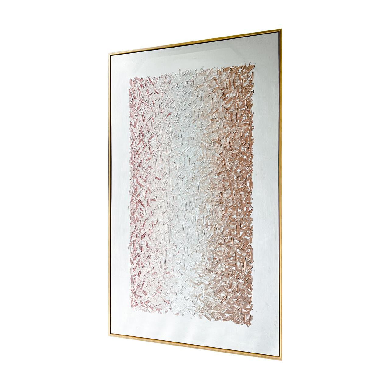 Left angle side view of Amelia Textured Canvas Hanging Wall Art Frame - 100x150cm
