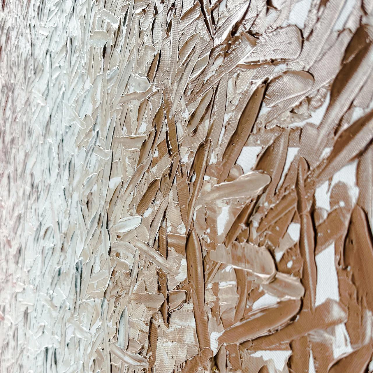 Close up of Amelia Textured Canvas Hanging Wall Art Frame - 100x150cm