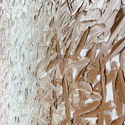 Close up of Amelia Textured Canvas Hanging Wall Art Frame - 100x150cm