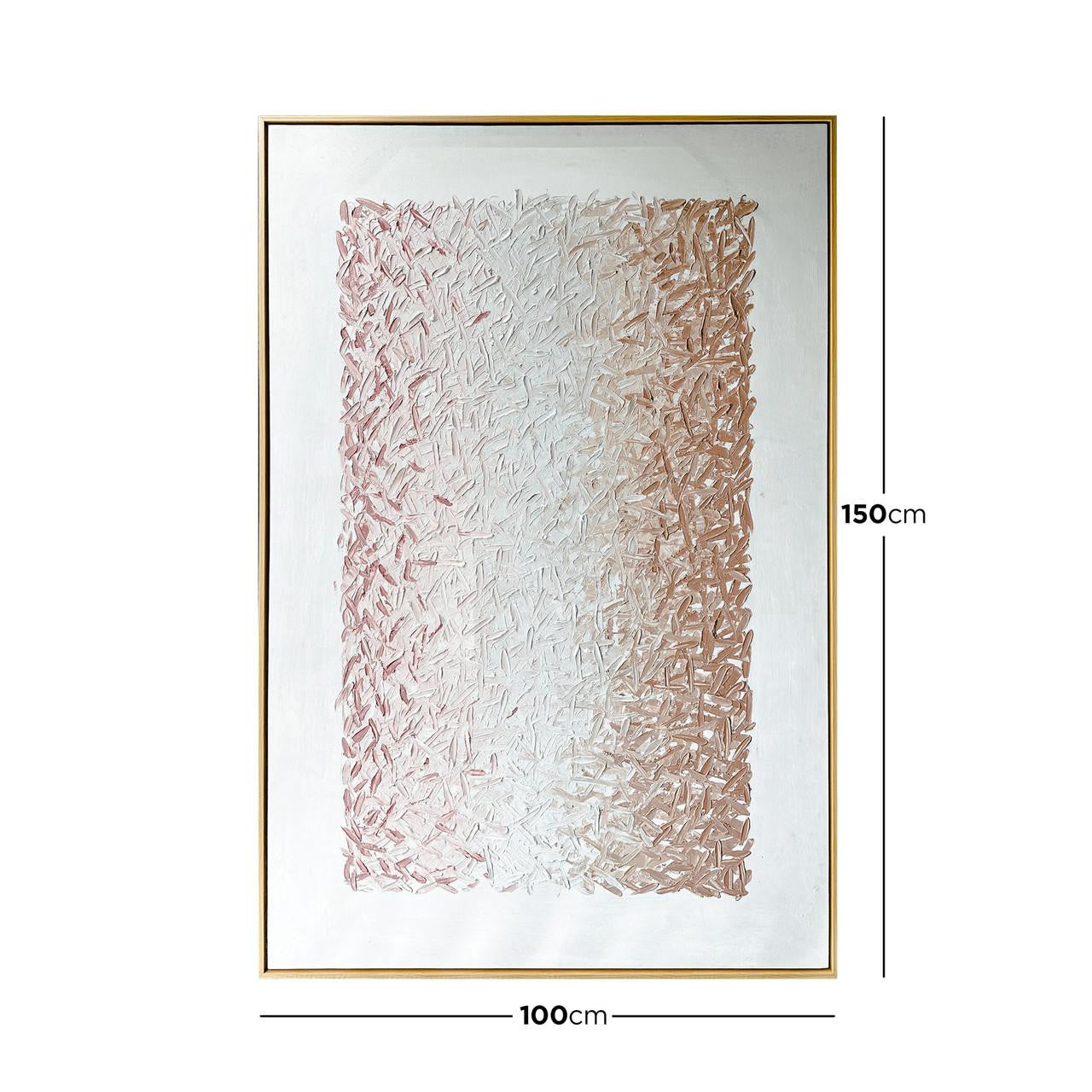 Dimension of Amelia Textured Canvas Hanging Wall Art Frame - 100x150cm