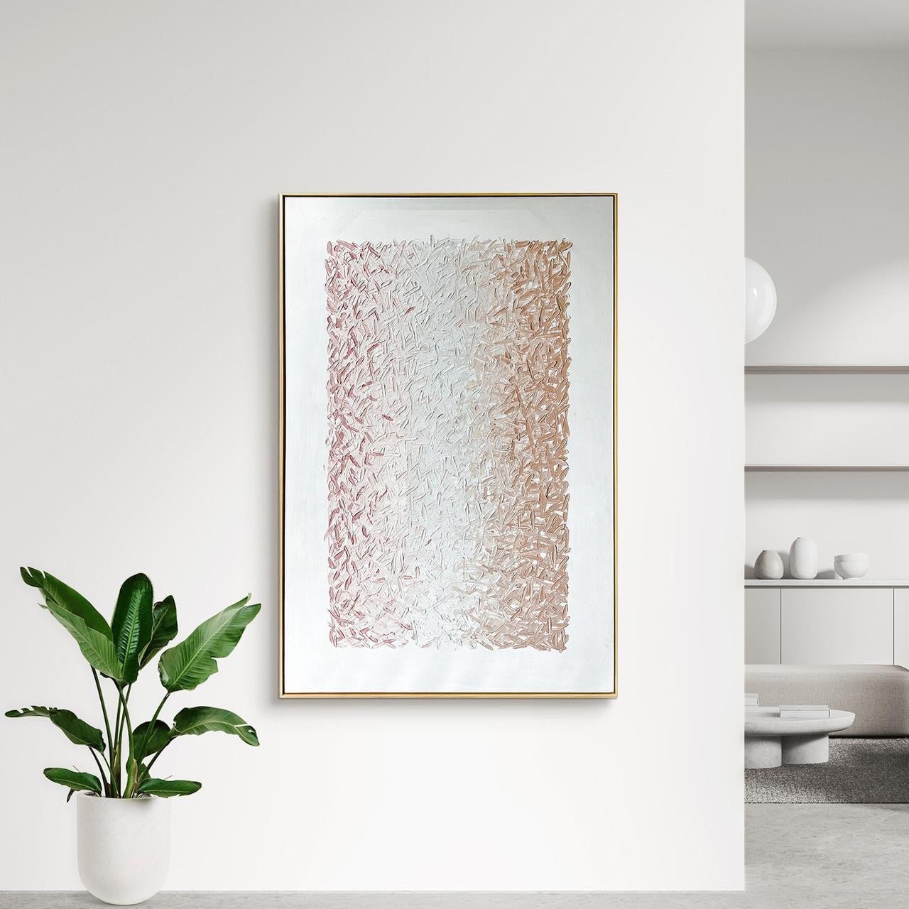 Lifestyle image of Amelia Textured Canvas Hanging Wall Art Frame - 120x180cm - Lifestyle