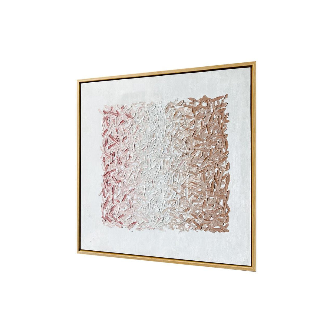 Left angle side view of Amelia Textured Canvas Hanging Wall Art Frame - 80x80cm
