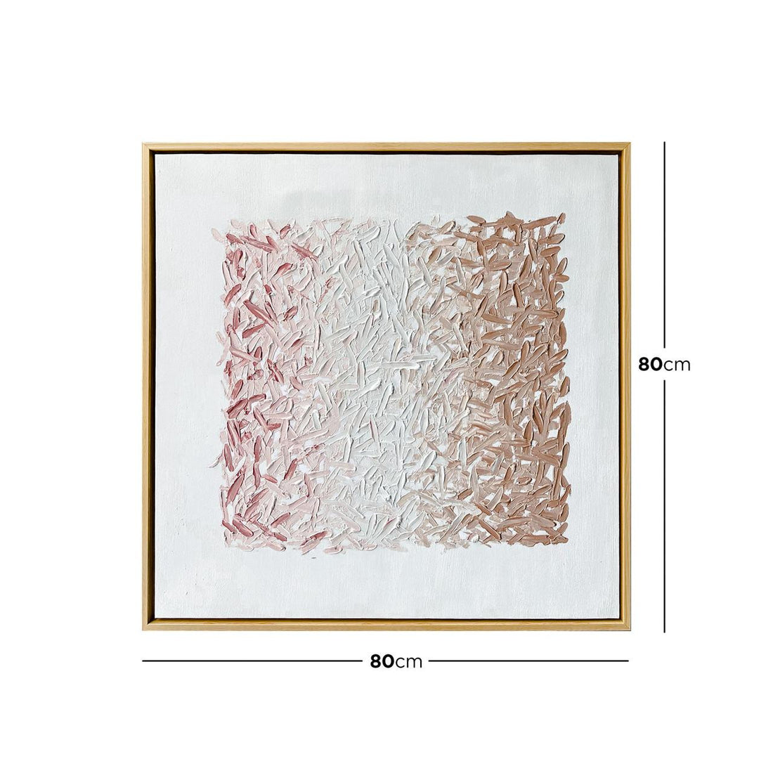 Dimension of Amelia Textured Canvas Hanging Wall Art Frame - 80x80cm