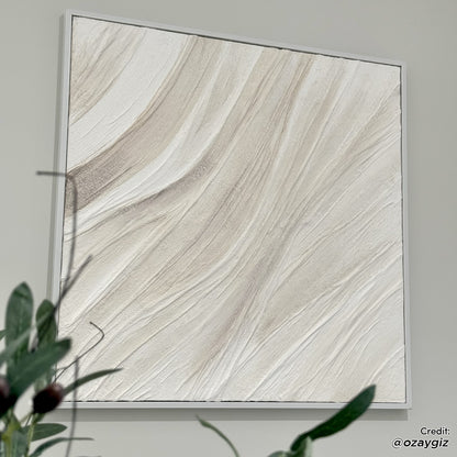 Anya Abstract Textured Wall Art displayed in a contemporary living space, demonstrating how its flowing patterns and depth enhance a modern interior design.