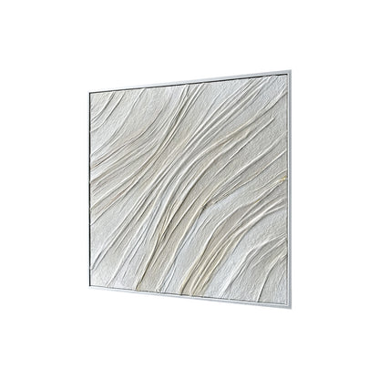 Left Angled view of Anya Abstract Textured Hanging Canvas, highlighting the dimensionality of its 3D texture, the lightweight polystyrene frame, and artistic depth.