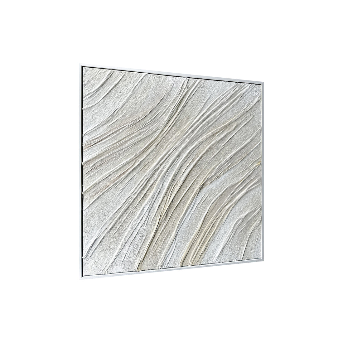Right Angled view of Anya Abstract Textured Hanging Canvas, highlighting the dimensionality of its 3D texture, the lightweight polystyrene frame, and artistic depth.
