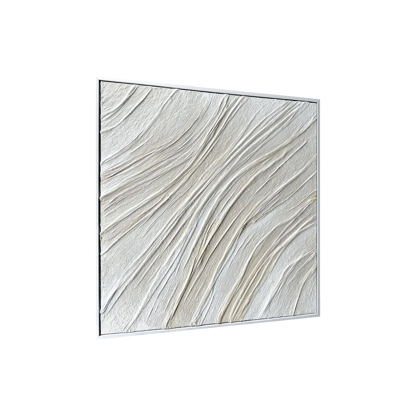 Right Angled view of Anya Abstract Textured Hanging Canvas, highlighting the dimensionality of its 3D texture, the lightweight polystyrene frame, and artistic depth.