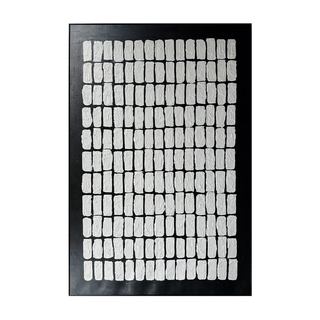 Front view of Elodie Framed Textured Hanging Canvas, a modern 3D wall art with a bold geometric design and unique hand-painted gel finish.