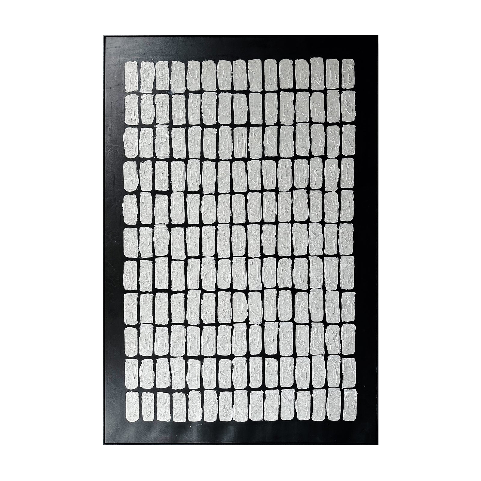 Front view of Elodie Framed Textured Hanging Canvas, a modern 3D wall art with a bold geometric design and unique hand-painted gel finish.