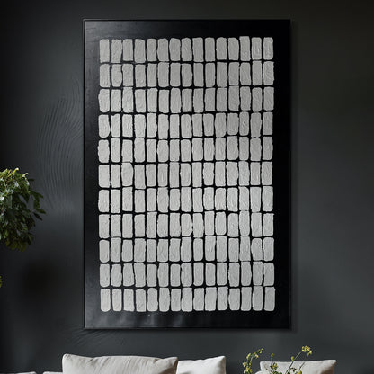 Elodie Framed Textured Wall Art displayed in a modern living room, showcasing how its minimalist design and 3D texture enhance contemporary home decor