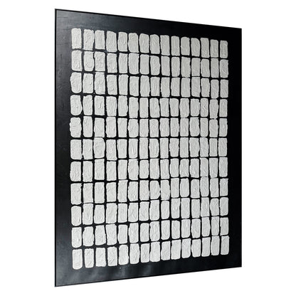 Right Angled view of Elodie Framed Textured Hanging Canvas, emphasizing its depth, the sturdy lightweight polystyrene frame, and the subtle raised textures.