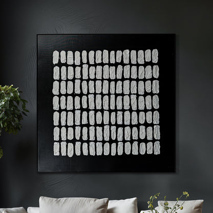 Elodie Framed Textured Wall Art displayed in a modern living room, showcasing how its minimalist design and 3D texture enhance contemporary home decor