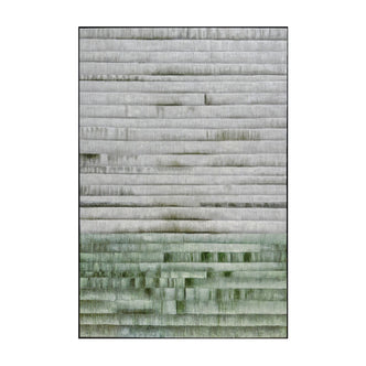Front view of Emery Modern Framed Canvas, showcasing soft grey and green tones with a layered 3D texture and a harmonious gradient design for a serene modern feel.