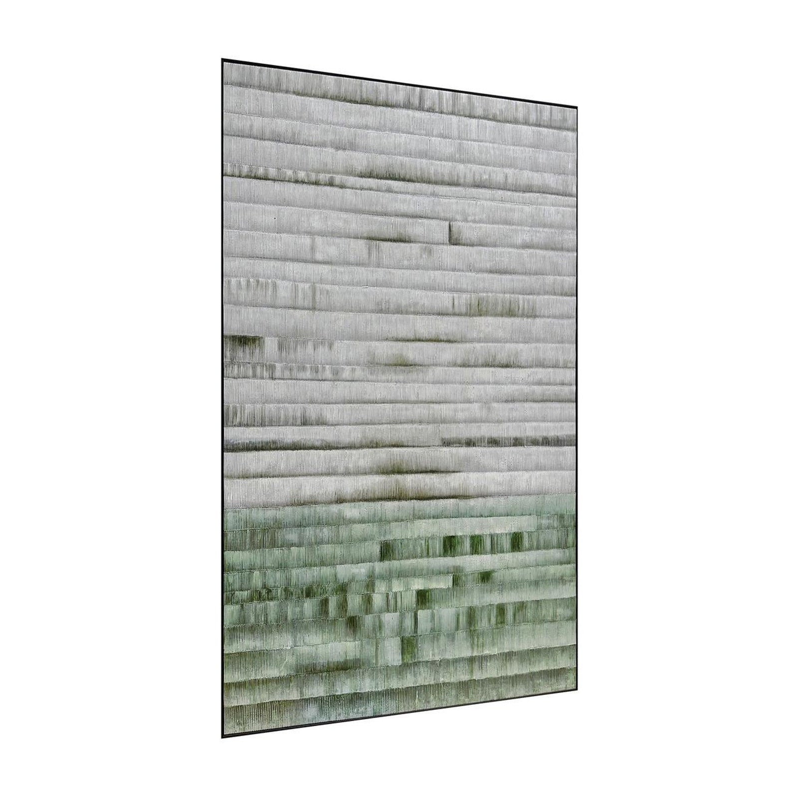 Right Angled view of Emery Modern Framed Canvas, emphasizing the depth created by its layered 3D texture, the sleek polystyrene frame, and sturdy pine inner frame.