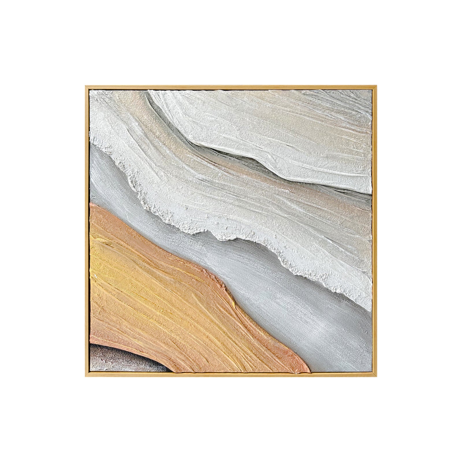 Flora Abstract Textured Canvas Hanging Wall Art, front view, showcasing rich textures and natural tones with a 3D effect, designed to bring elegance and a timeless abstract look to any room.