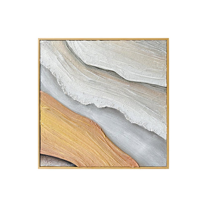 Flora Abstract Textured Canvas Hanging Wall Art, front view, showcasing rich textures and natural tones with a 3D effect, designed to bring elegance and a timeless abstract look to any room.