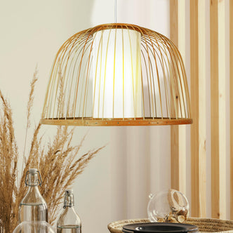 Hayley 40cm Bamboo Lamp Shade - Natural - Lifestyle