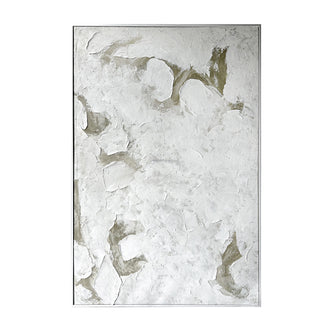 Front view of Luma Framed Textured Abstract Canvas, showcasing its modern abstract design, neutral tones, and unique 3D textured surface with a hand-painted finish.