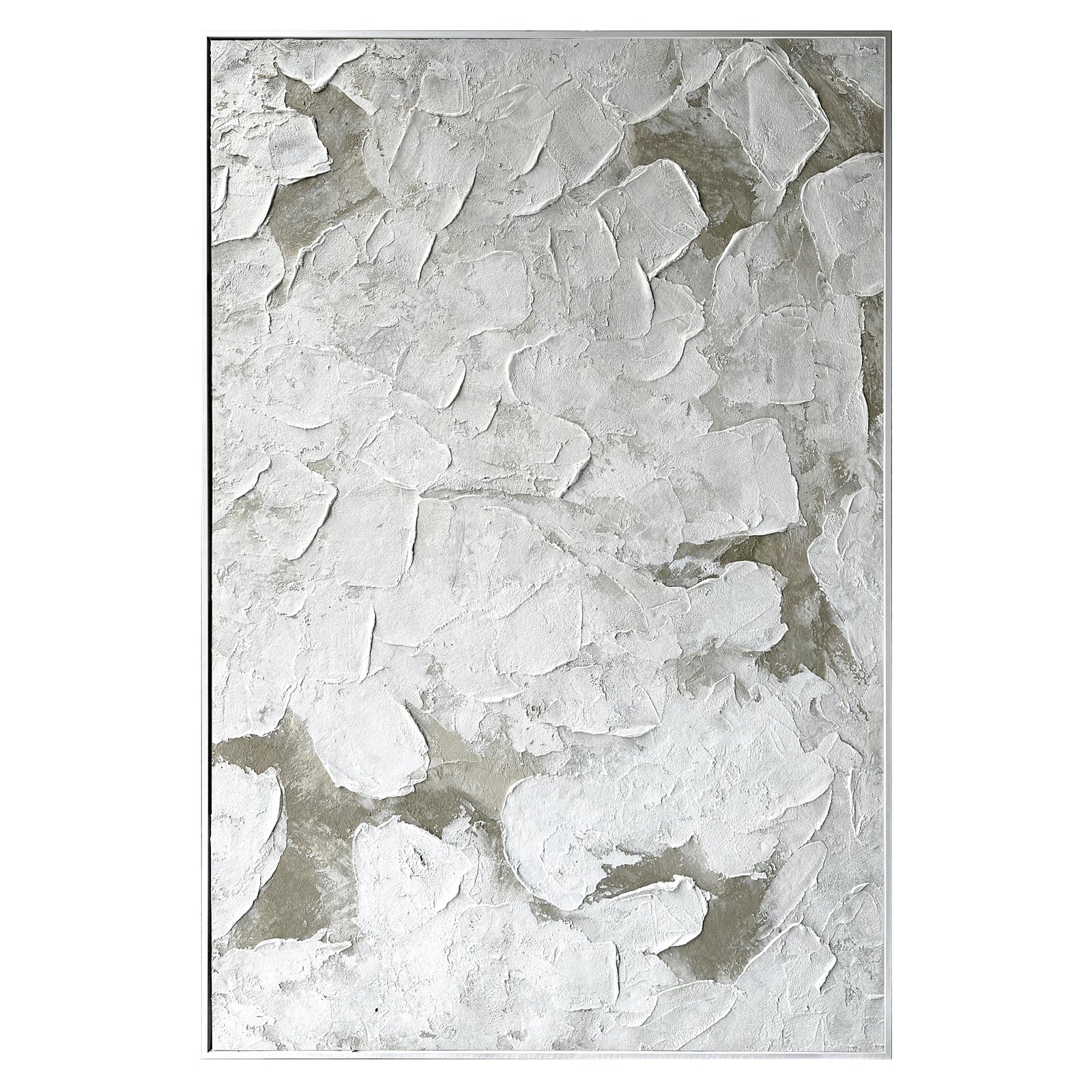 Front view of Luma Framed Textured Abstract Canvas, showcasing its modern abstract design, neutral tones, and unique 3D textured surface with a hand-painted finish.
