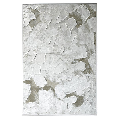 Front view of Luma Framed Textured Abstract Canvas, showcasing its modern abstract design, neutral tones, and unique 3D textured surface with a hand-painted finish.