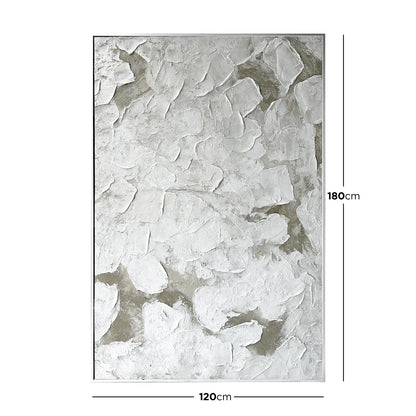 Dimensions of Luma Framed Textured Abstract Wall Art: 120x180cm, depicting its large rectangular size, perfect for creating a significant artistic statement in spacious areas.