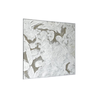 Right Angled view of Luma Framed Textured Abstract Canvas, emphasizing the depth created by its 3D texture, the sleek polystyrene outer frame, and sturdy pine inner frame.