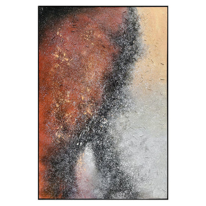 Front view of Nebula Textured Acrylic Framed Canvas, a stunning 3D wall art capturing galactic vastness with deep blues, rich purples, cosmic swirls, and a hand-painted textured surface.