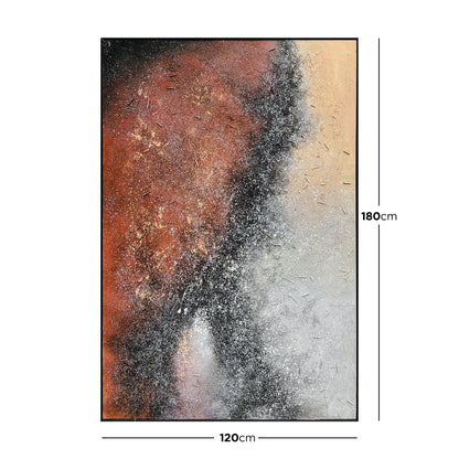 Dimensions of Nebula Textured Acrylic Framed Canvas: 120x180cm (H x W), depicting its large rectangular size, perfect for making a bold, awe-inspiring statement on spacious walls.