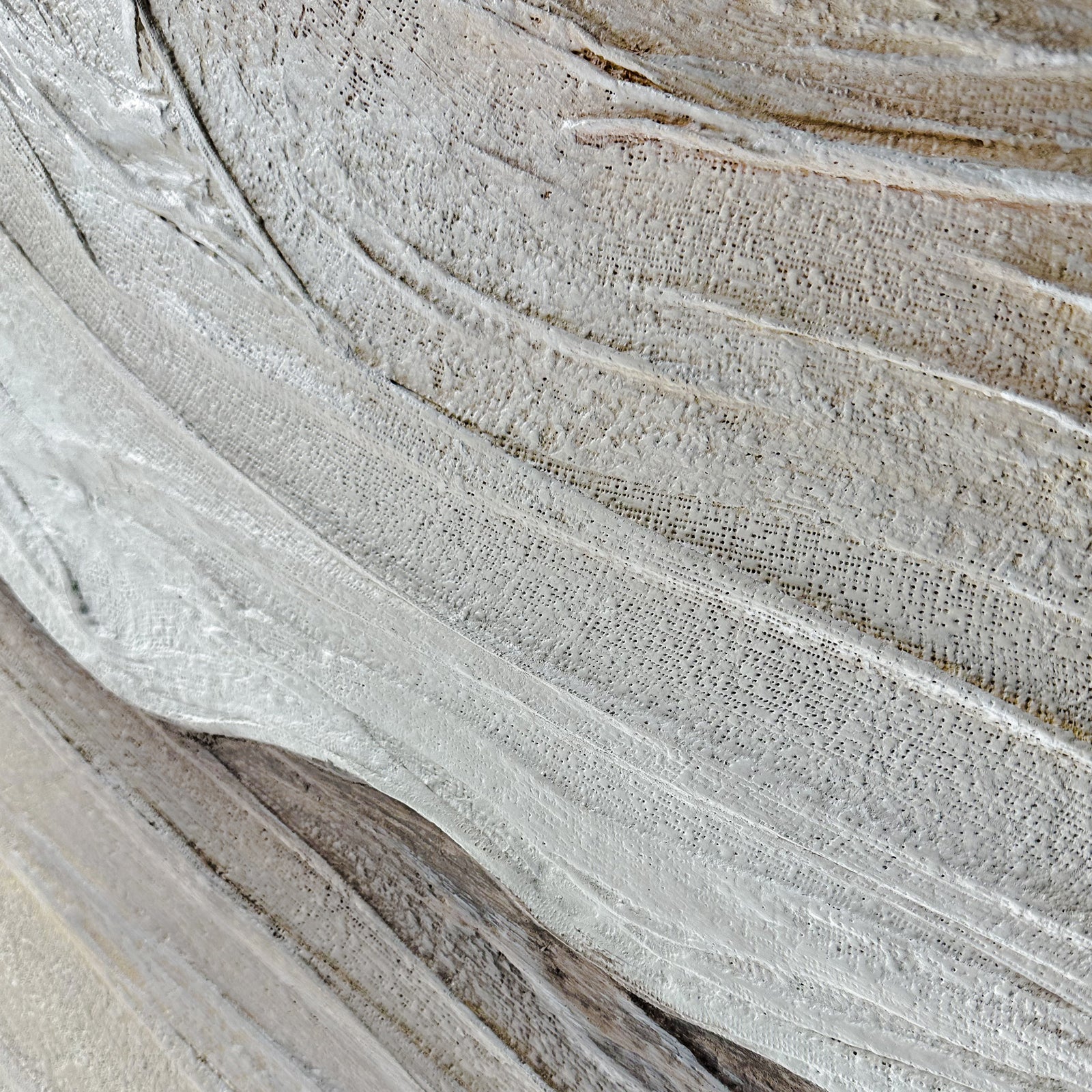 Close up of Raine Modern Textured Canvas Hanging Wall Art, revealing intricate hand-painted textures, the striking 3D relief, and the warm, natural tones of the high-quality poly-cotton canvas with gel finish.