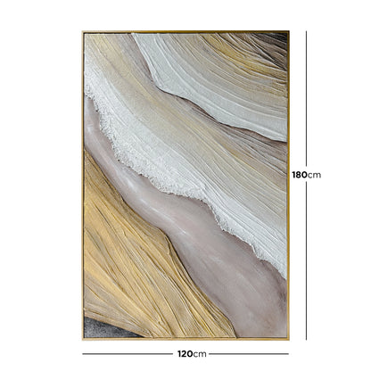 Raine Modern Textured Canvas Hanging Wall Art with dimensions of 120x180cm, with a 4cm depth, for precise space planning and room fitting.