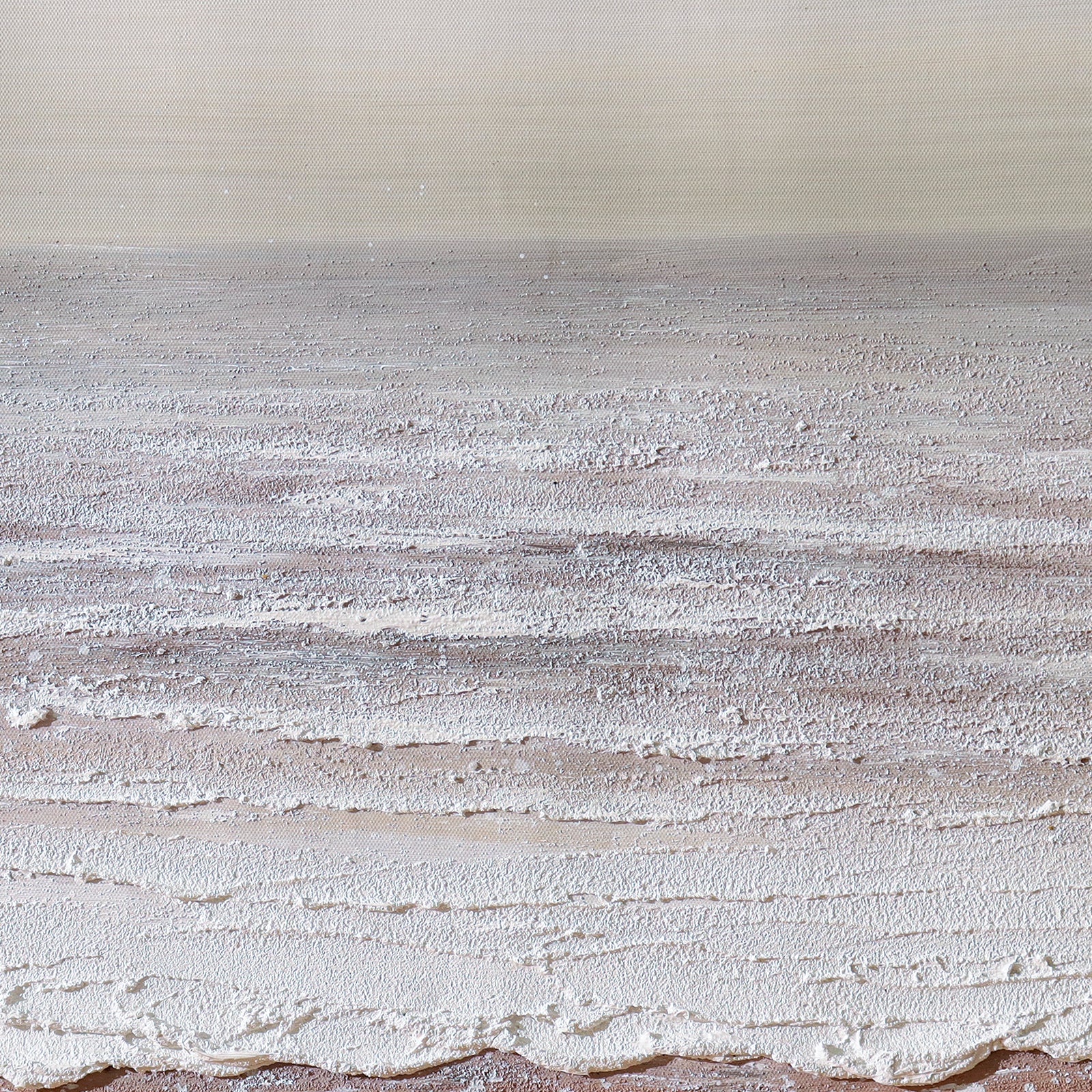 Close-up of Sable Textured Coastal Canvas, highlighting the intricate 3D painting details, textured surface, and hand-applied clear gel finish on the poly-cotton canvas.