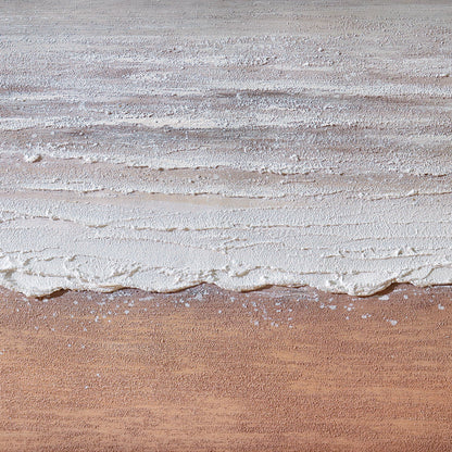 Close-up of Sable Textured Coastal Canvas, highlighting the intricate 3D painting details, textured surface, and hand-applied clear gel finish on the poly-cotton canvas.