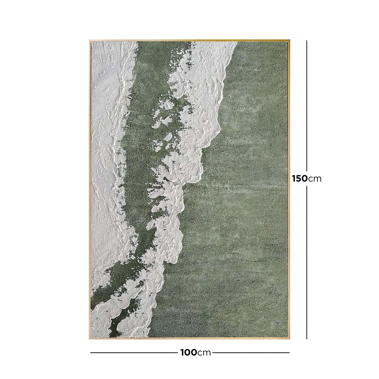 Dimensions of Serene Modern Abstract Textured Wall Art: 100x150cm, showcasing its rectangular size, perfect for a calming focal point in various room settings.