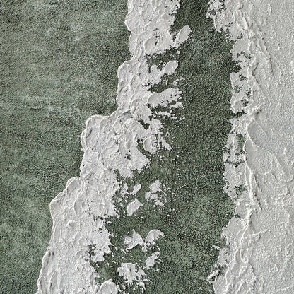 Close-up of Serene Modern Abstract Textured Wall Art, highlighting the intricate 3D texture, hand-painted details, and clear gel finish on the poly-cotton canvas.