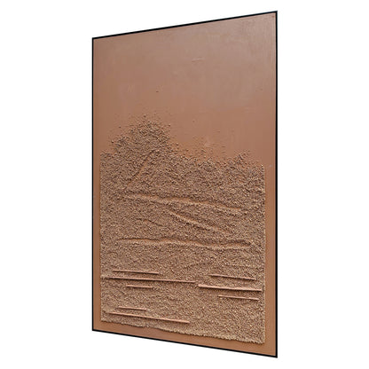 Left Angled view of Sol Textured Framed Canvas, emphasizing the depth of its 3D textured surface, the lightweight polystyrene frame, and sturdy pine inner frame.
