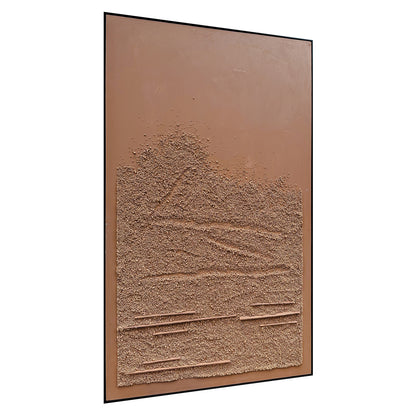 Right Angled view of Sol Textured Framed Canvas, emphasizing the depth of its 3D textured surface, the lightweight polystyrene frame, and sturdy pine inner frame.