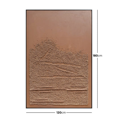 Dimensions of Sol Textured Framed Canvas: 120x180cm, depicting its large rectangular size, perfect for making a bold and elegant artistic statement in spacious areas.