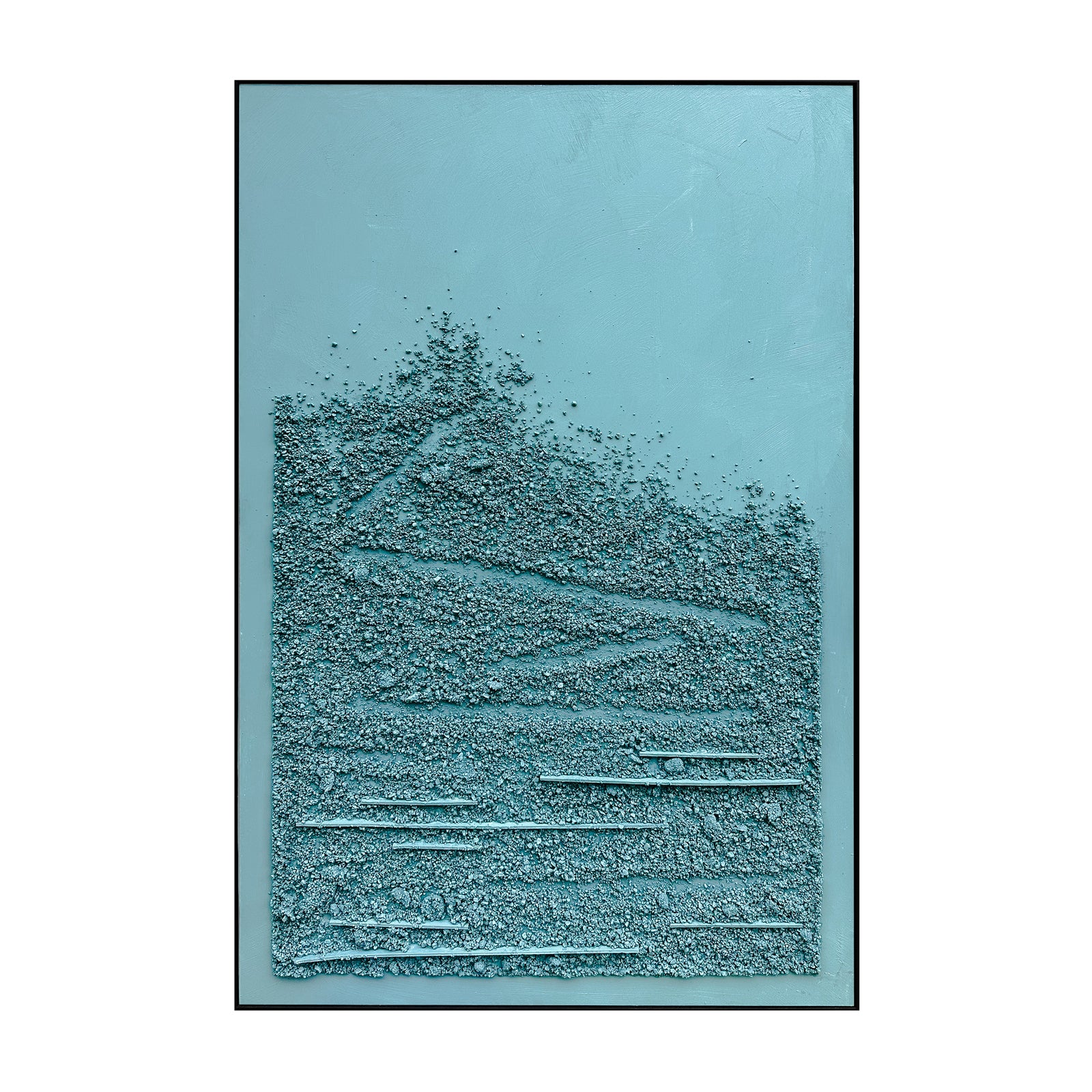 Front view of Solace Textured Paint Framed Canvas, a modern abstract wall art featuring calming colors and dynamic 3D textures, perfect for adding sophistication.