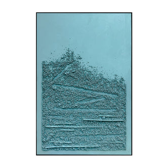 Front view of Solace Textured Paint Framed Canvas, a modern abstract wall art featuring calming colors and dynamic 3D textures, perfect for adding sophistication.