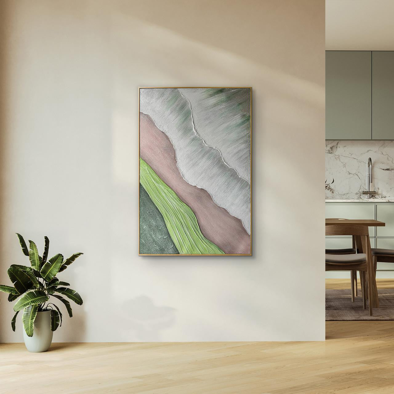 Sweeney Modern Framed Textured Canvas Wall Art - 100x150cm - Lifestyle