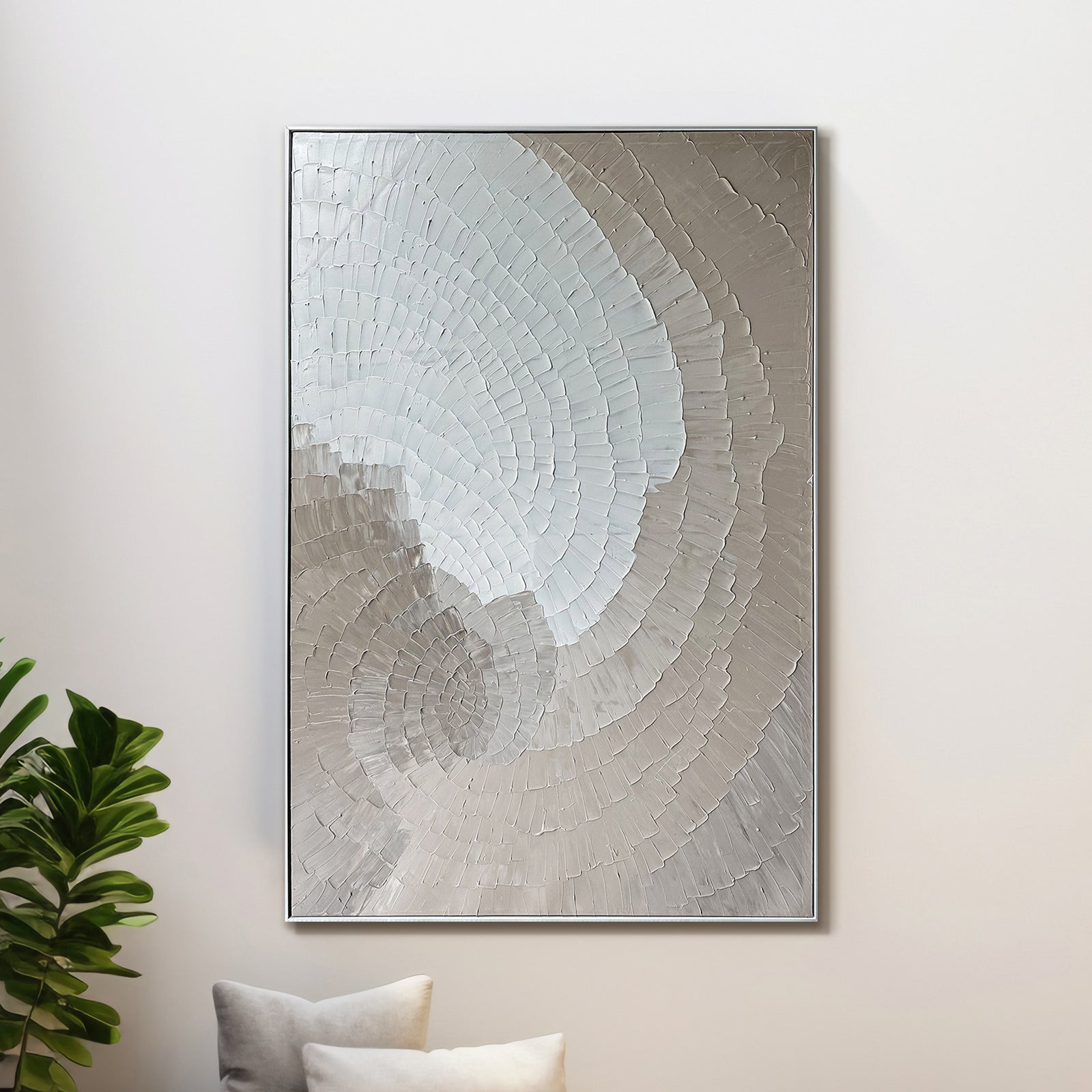 Zendaya Modern Textured Wall Art displayed in a contemporary living space, demonstrating its abstract design and ability to enhance modern home decor.
