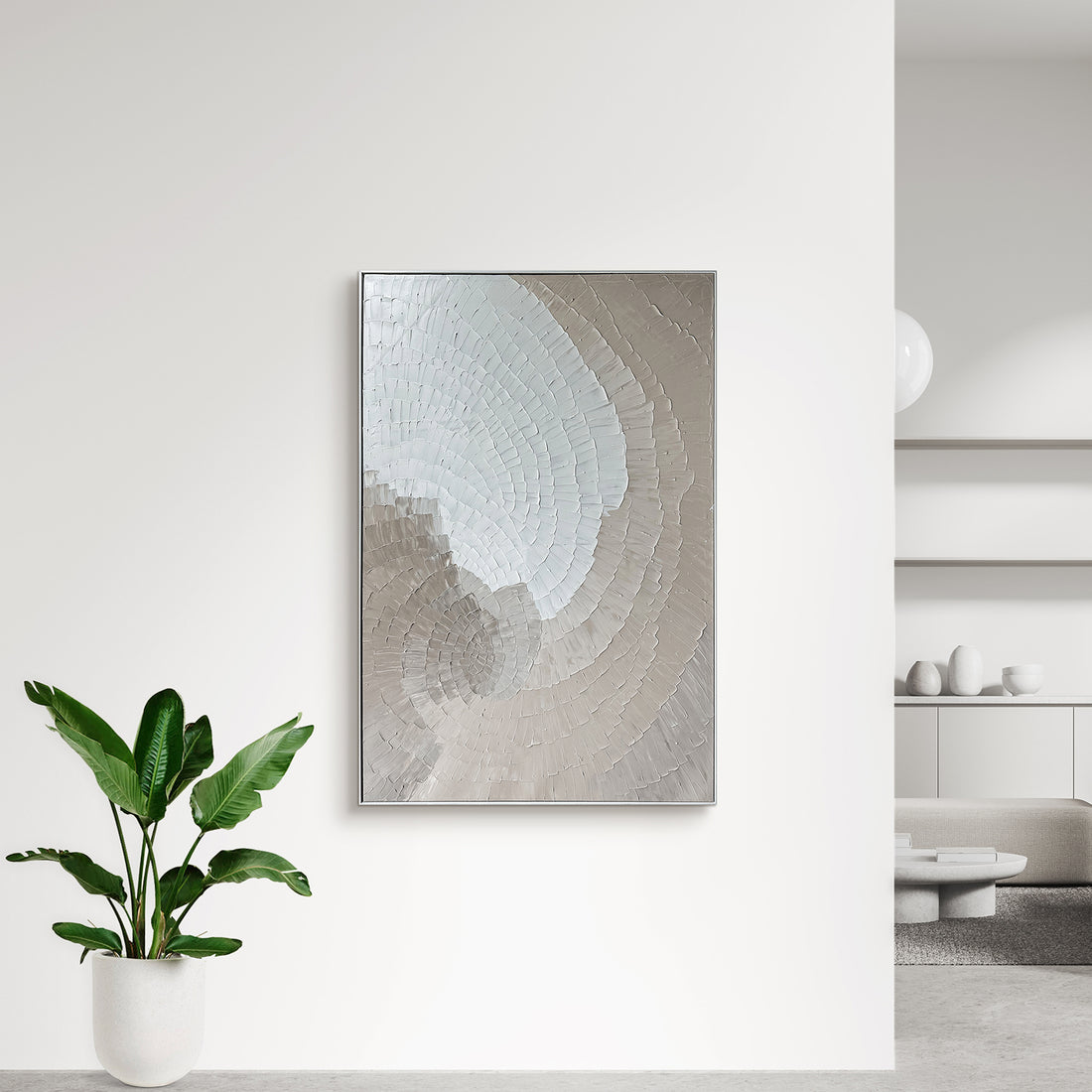 Zendaya Modern Textured Wall Art displayed in a contemporary living space, demonstrating its abstract design and ability to enhance modern home decor.